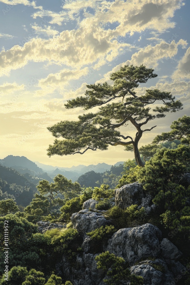 Obraz premium A breathtaking display of nature's beauty, featuring vibrant colors, serene landscapes, and awe-inspiring scenery. Perfectly capturing the essence of our planet's wonders, this picturesque scene is id