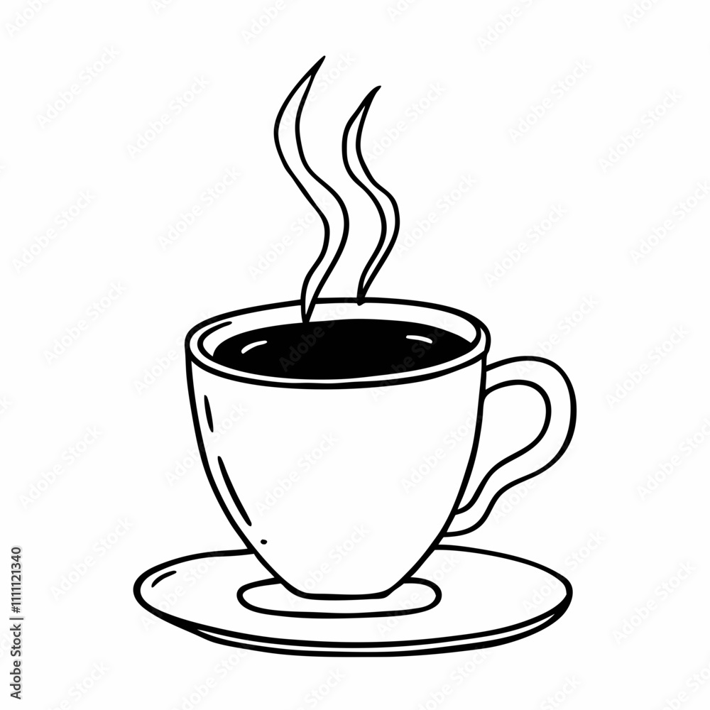 Cup of coffee silhouette vector illustration Cup of coffee silhouette vector illustration