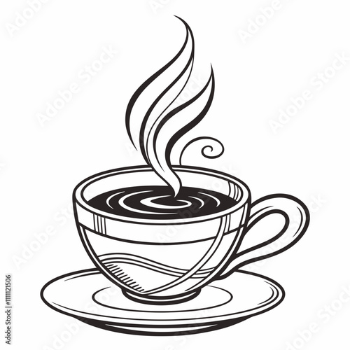 Cup of coffee silhouette vector illustration