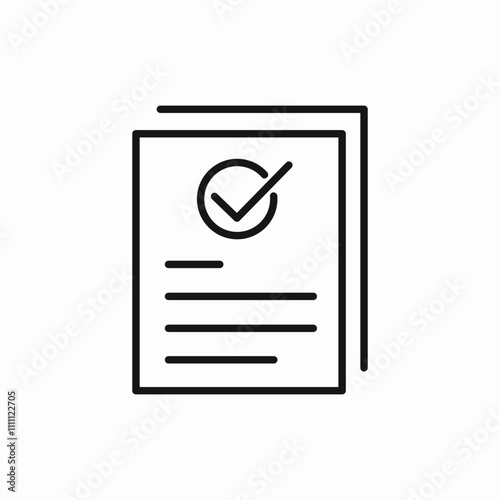 document approve check mark icon sign vector