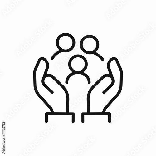family insurance care icon sign vector