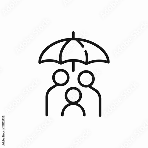 family insurance umbrella icon sign vector