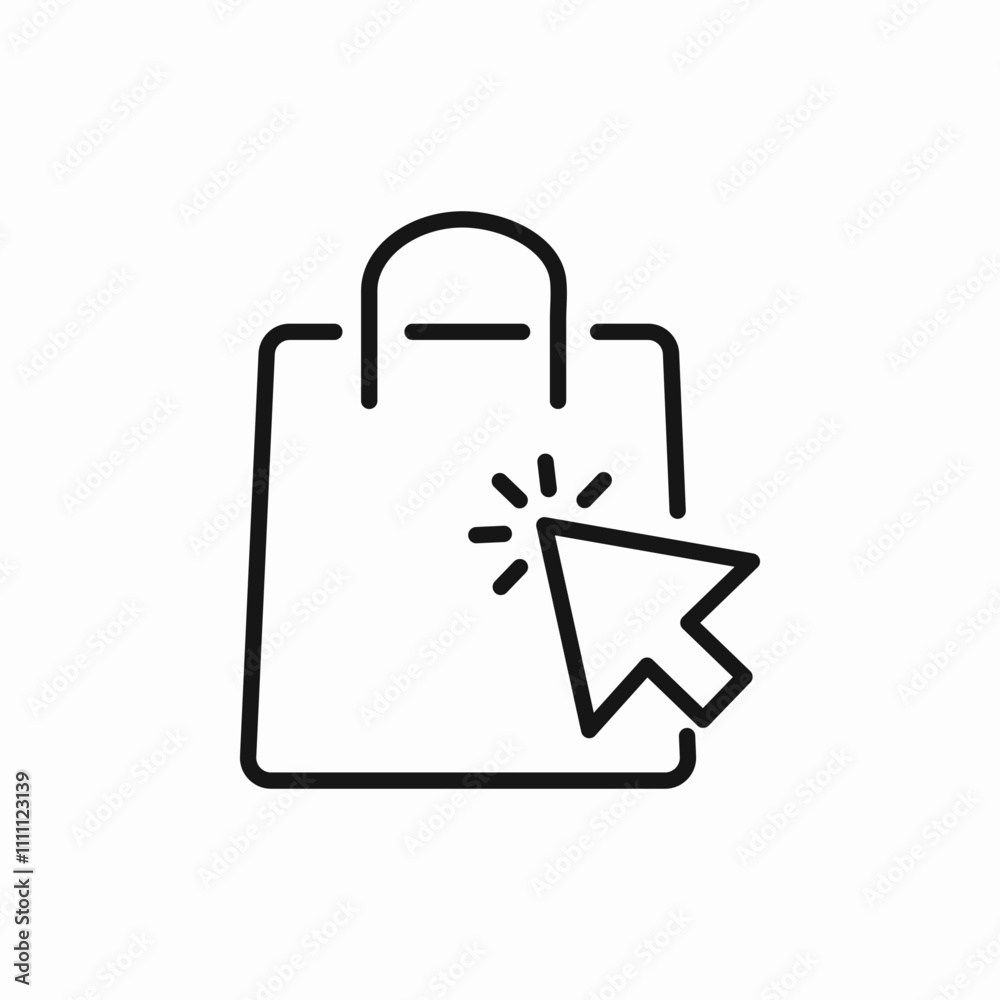 shopping bag click icon sign vector shopping bag click icon sign vector