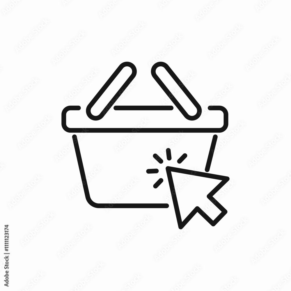 shopping basket click icon sign vector shopping basket click icon sign vector