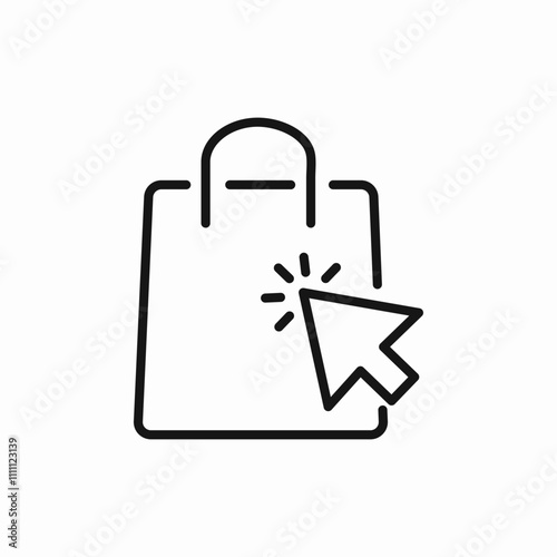 shopping bag click icon sign vector