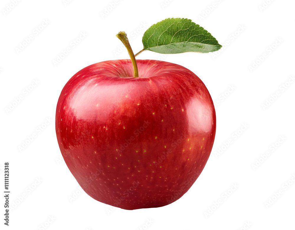 A red apple is placed on a white background, highlighting its rich color and shiny texture
A red apple is placed on a white background, highlighting its rich color and shiny texture