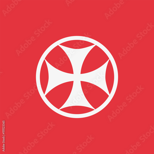 Bolnis Cross sign on red background. Vector