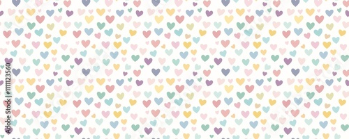 seamless pattern of Pastel hearts pattern  Romantic, joyful Valentine's Day design  Pink yellow hearts 