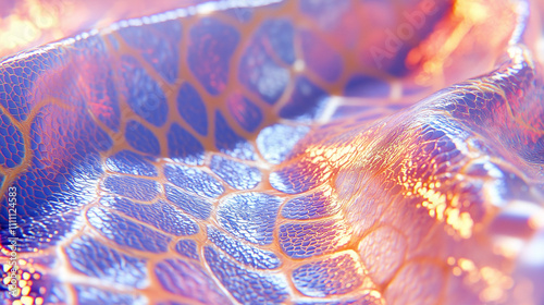 Colorful abstract background resembling reptile skin texture with iridescent ...