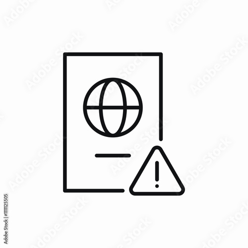 passport exclamation mark icon sign vector