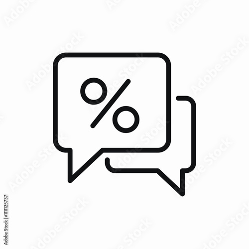 speech bubble discount icon sign vector