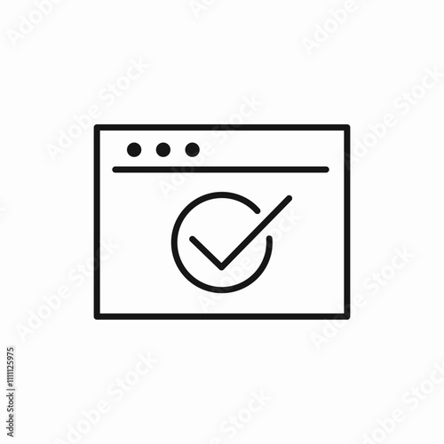 website check mark icon sign vector