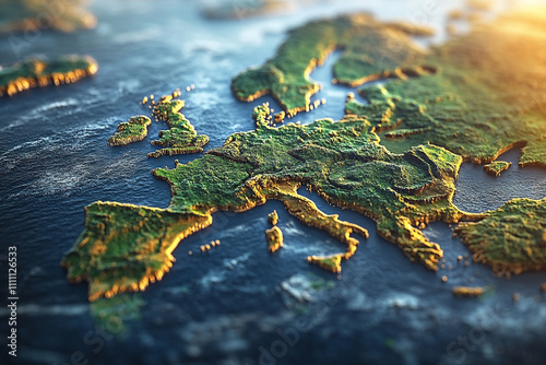 A three dimensional model of the European continent