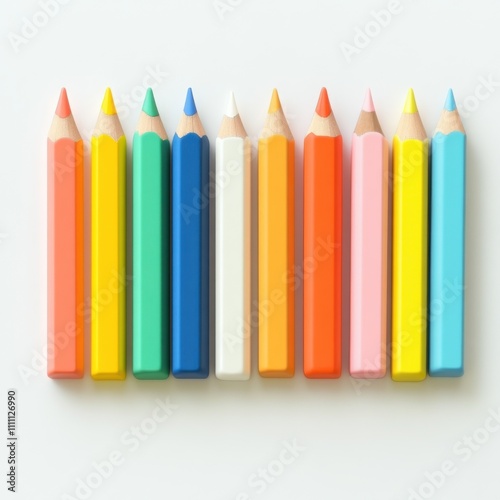 Colorful arrangement of wax crayons on a neutral background perfect for art projects and creative activities