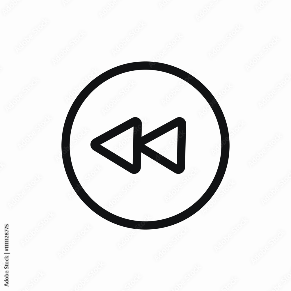 back seek player icon sign vector back seek player icon sign vector