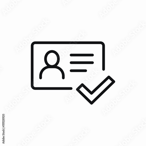 id card check mark icon sign vector