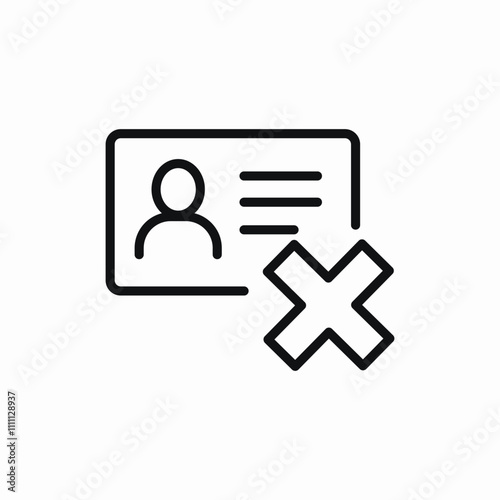 id card error problem icon sign vector