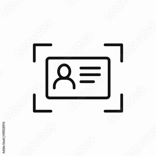 id card scan icon sign vector