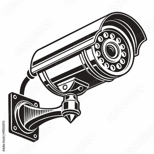 CCTV silhouette vector illustration