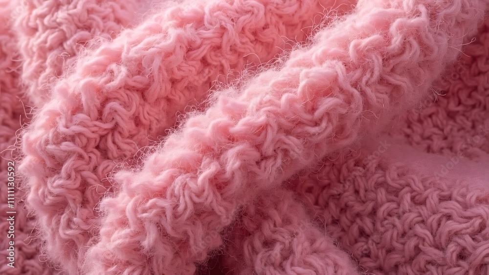 Pink Woolen Fabric Texture, Close-up of Soft, Fluffy Wool Pink Woolen Fabric Texture, Close-up of Soft, Fluffy Wool