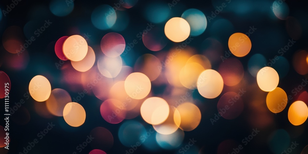 Glowing abstract bokeh lights in a wide array of colors on a dark black background, ideal for creating a festive New Year greeting card or party template Glowing abstract bokeh lights in a wide array of colors on a dark black background, ideal for creating a festive New Year greeting card or party template