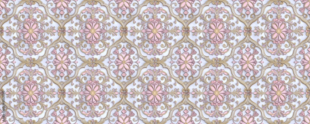 seamless pattern of Elegant pink gold Baroque floral pattern seamless texture background design seamless pattern of Elegant pink gold Baroque floral pattern seamless texture background design