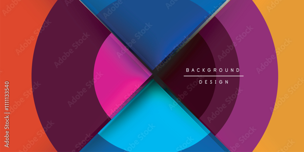Fototapeta premium Circle and semi circle geometric background. Vector Illustration For Wallpaper, Banner, Background, Card, Book Illustration, landing page