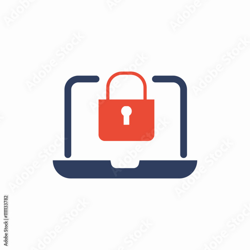 laptop lock password icon sign vector