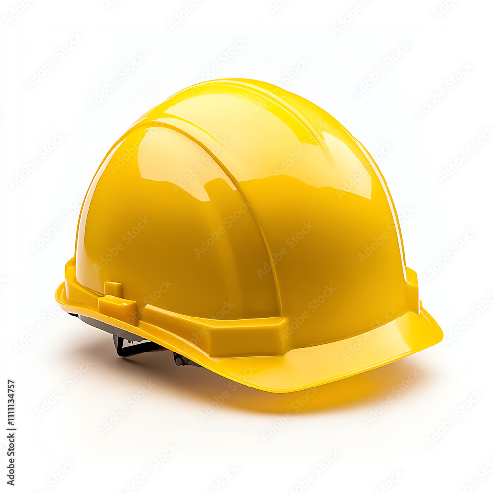 Fototapeta premium Yellow Construction Helmet Isolated on White Background