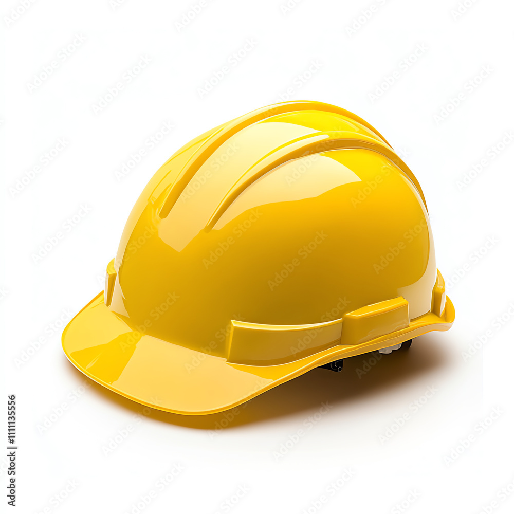Fototapeta premium Yellow Construction Helmet Isolated on White Background