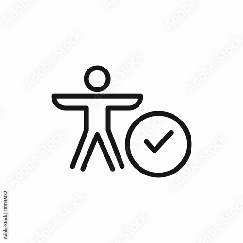 gymnastics check mark icon sign vector