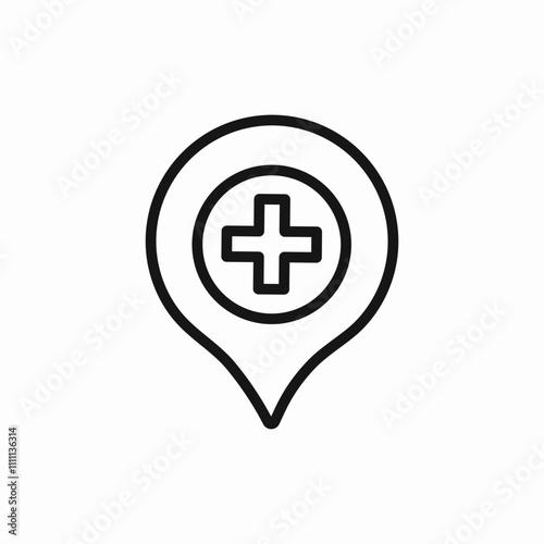 hospital location icon sign vector