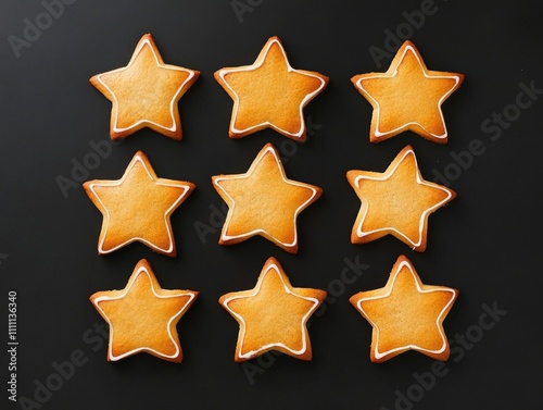 Star Shaped Cookies on Black Surface