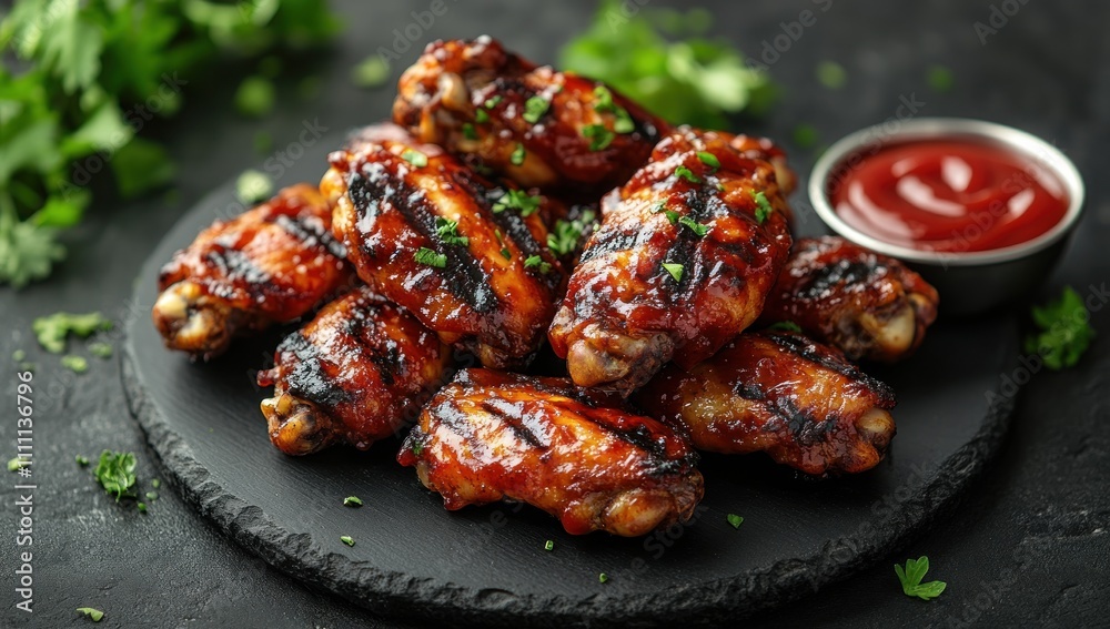 Grilled Chicken Wings with BBQ Sauce Grilled Chicken Wings with BBQ Sauce