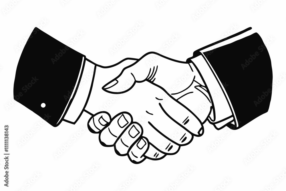 Handshake silhouette vector illustration Handshake silhouette vector illustration