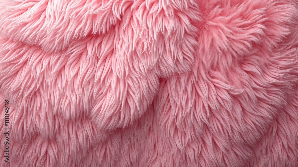 Fototapeta premium Luxurious Pink Faux Fur Throw, Soft, Plush Texture