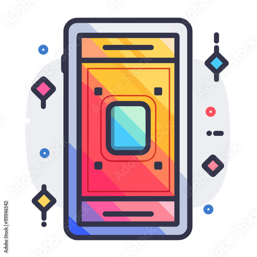 Smartphone icon, vector illustration. Flat design style, modern colorful concept.