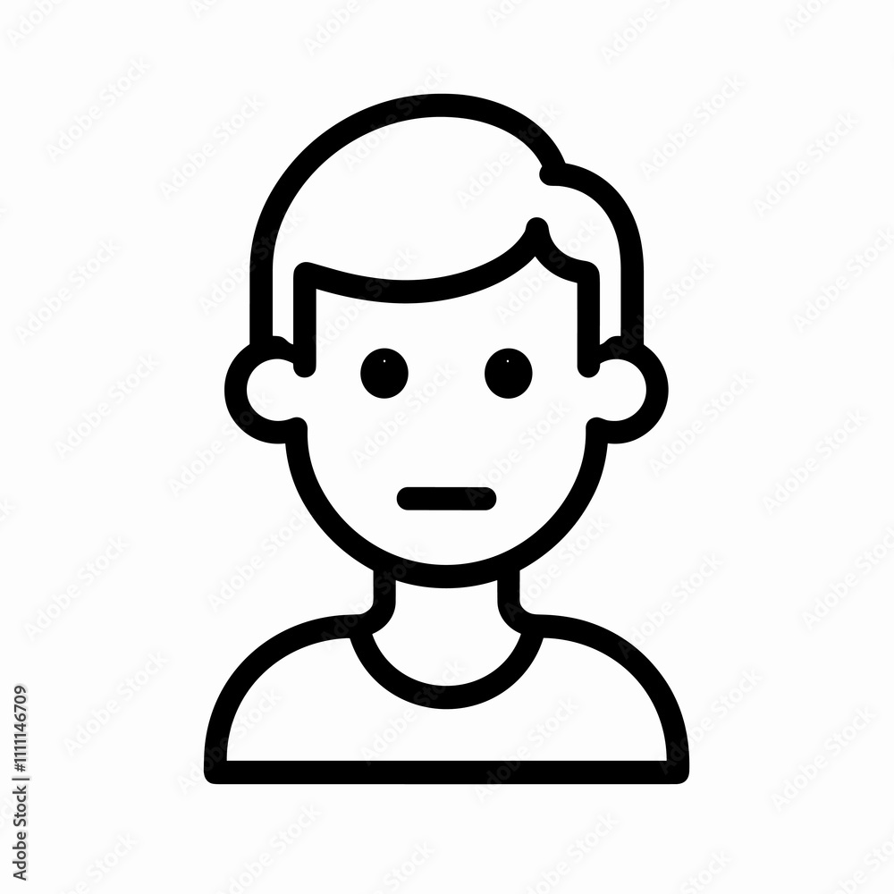 Avatar man icon vector. A thin line sign. Isolated contour symbol illustration Avatar man icon vector. A thin line sign. Isolated contour symbol illustration
