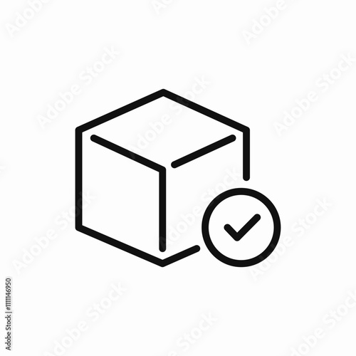 delivery package check mark icon sign vector