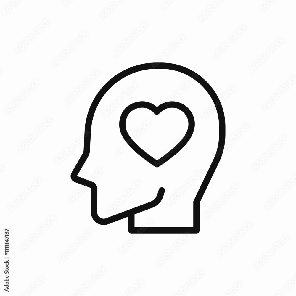 love heart head icon sign vector love heart head icon sign vector