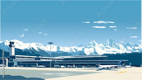 The Perfect Arrival- Zurich Airport and the Alps.eps