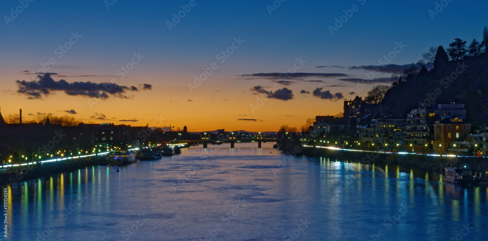 Heidelberg, Neckar, Abendstimmung Heidelberg, Neckar, Abendstimmung