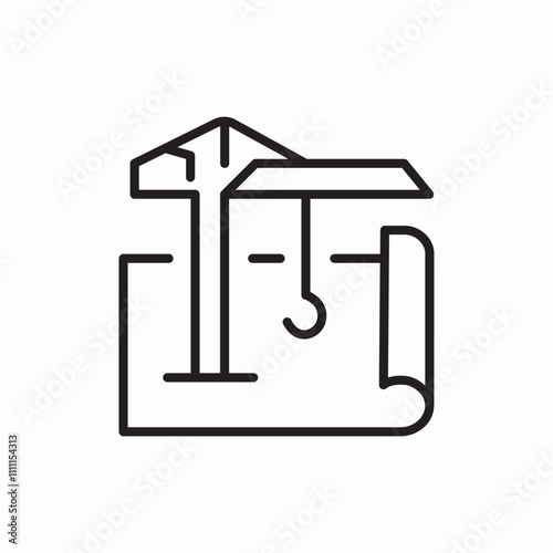 construction plan icon sign vector