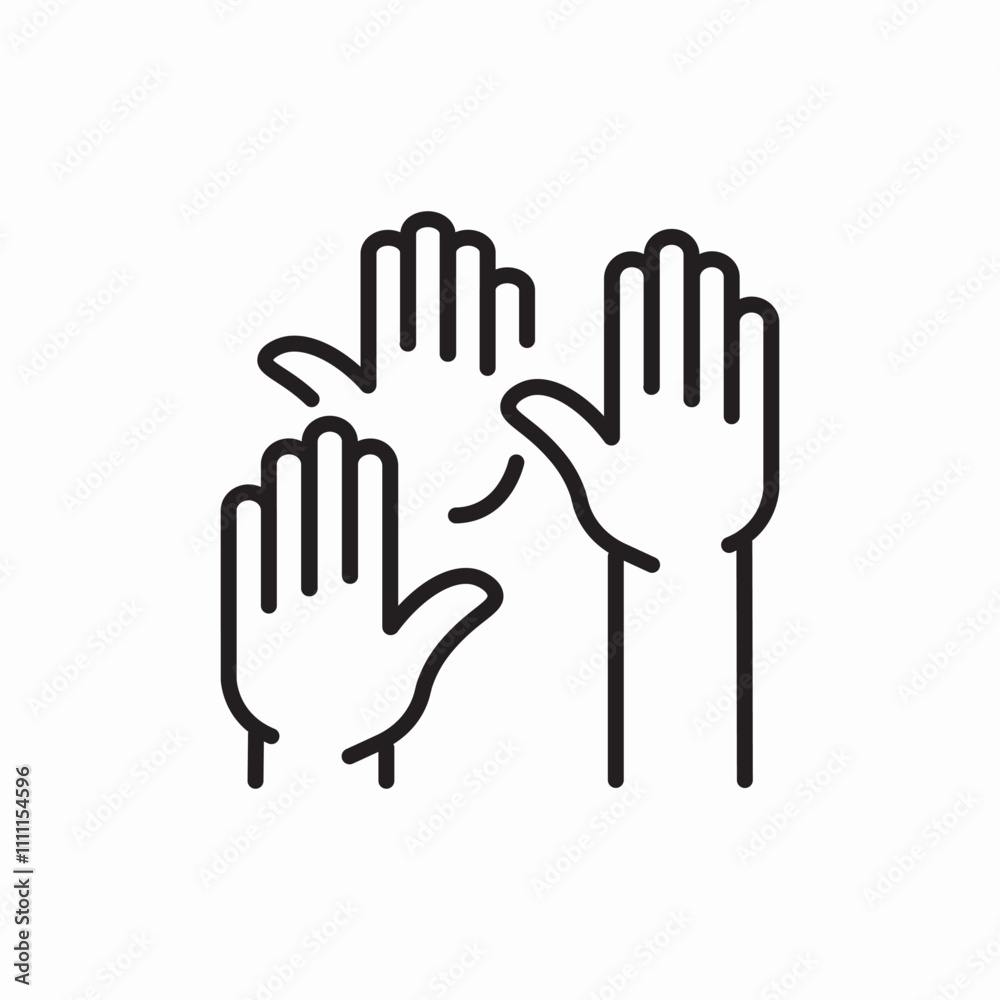 hand rise vote icon sign vector hand rise vote icon sign vector