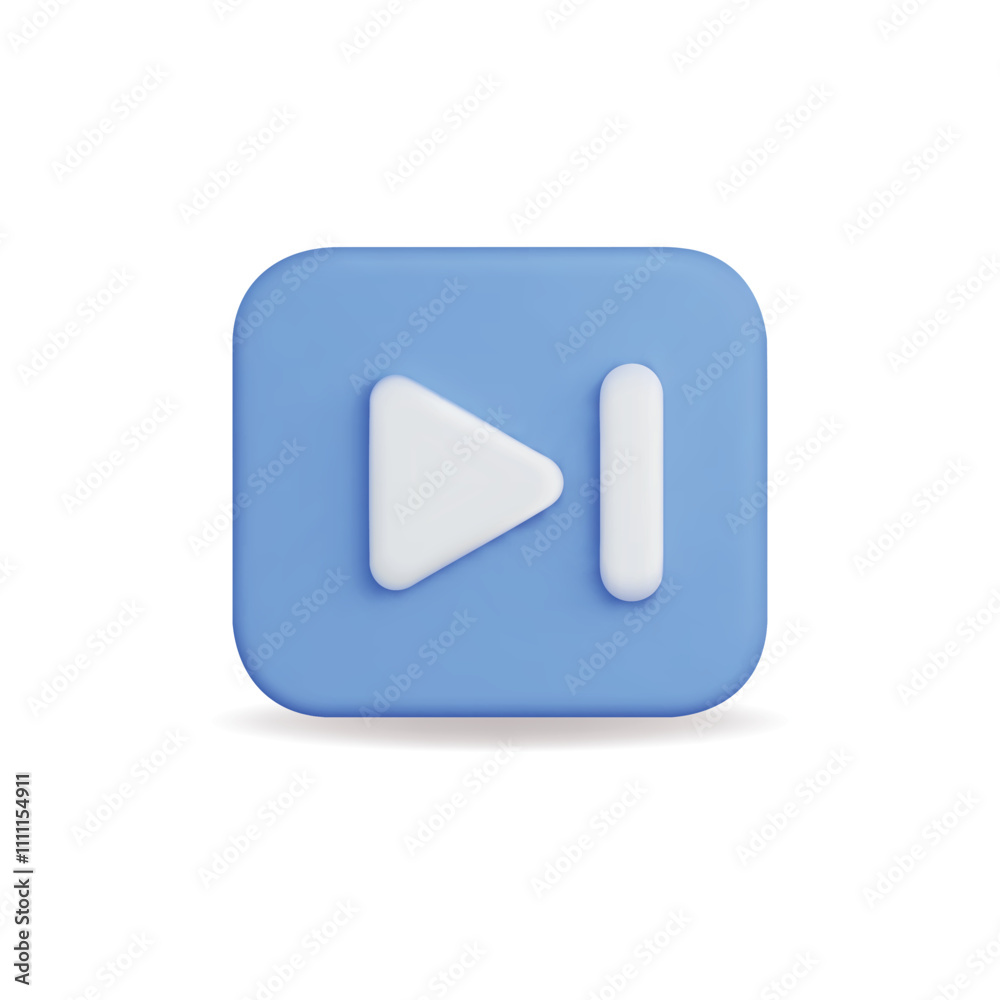 3d vector icon of a blue media control button featuring play and pause symbols 3d vector icon of a blue media control button featuring play and pause symbols