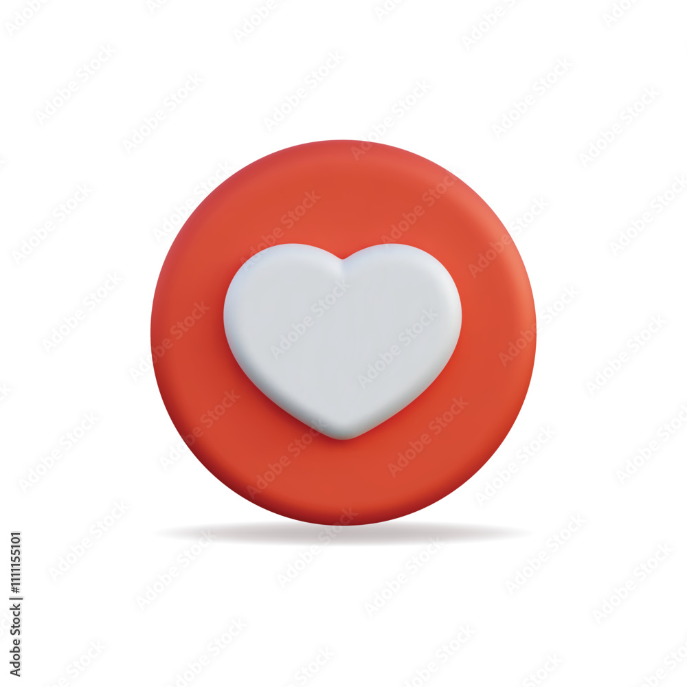 3d vector icon of a red heart symbol, glossy finish, representing love and affection 3d vector icon of a red heart symbol, glossy finish, representing love and affection