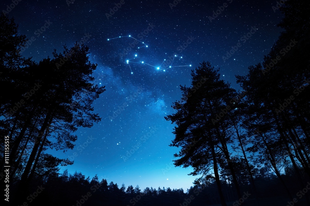 Fototapeta premium The sky is dark and the stars are shining brightly