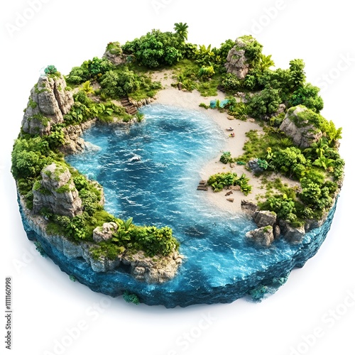 Water-covered world with islands