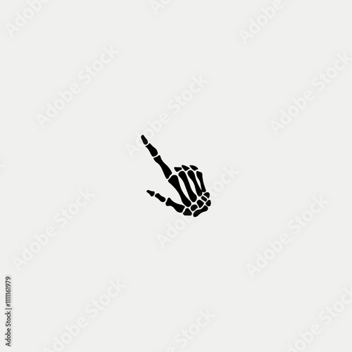 Black icon hand skeleton sign Vector design. 