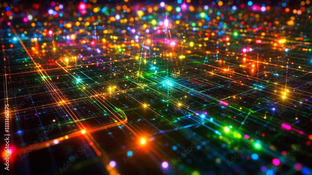 A vibrant, abstract representation of interconnected data points in a digital space. A vibrant, abstract representation of interconnected data points in a digital space.